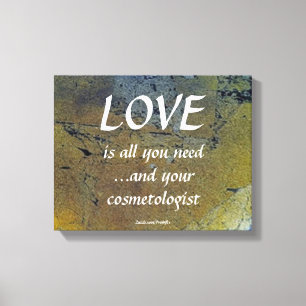 Toile Amour et votre cosmétologue sur feuille d'or noir