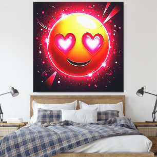 Toile Amour Étincelle Coeurs Emoji