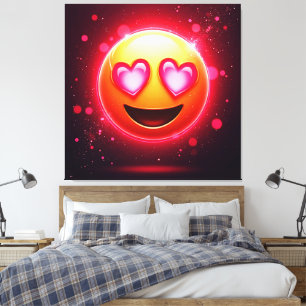 Toile Amour Frappé Coeurs Emoji