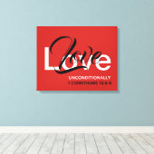 Toile AMOUR INCONDITIONNELLEMENT Christian Bible Scriptu (Insitu (Plancher de Bois))