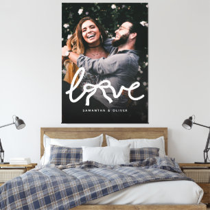 Toile Amour Moderne Couple Typographie Photo Personnalis