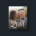 Toile Amour Moderne Monogramme de Mariage Personnalisé p<br><div class="desc">Transformez votre photo de mariage ou de fiançailles préférée en une superbe œuvre d'art mural avec cette toile personnalisée Modern Love avec monogramme de couple et photo de mariage personnalisée. Conçue avec des lignes épurées, une typographie moderne et élégante, et un monogramme sophistiqué, cette toile transforme votre moment spécial en...</div>