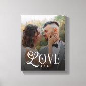 Toile Amour Moderne Monogramme Photo de mariage personna (Recto)