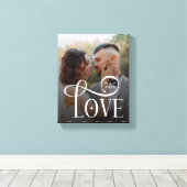 Toile Amour Moderne Monogramme Photo de mariage personna (Insitu (Plancher de Bois))