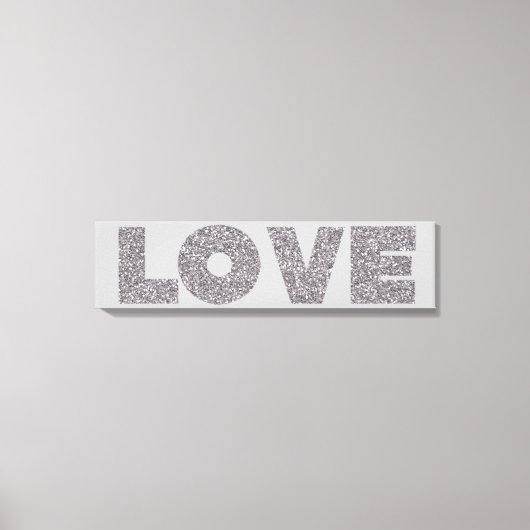 Toile Amour Parties scintillant argent (Recto)