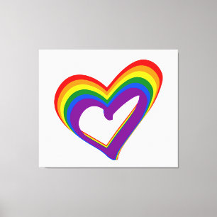 Toile Amour romantique de gay pride de coeur de drapeau