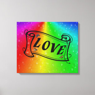 Toile Amour sur arc-en-ciel dans la peau d'éléphant cuir