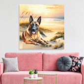 Toile Amoureux du Malinois belge Plage de sable (Insitu(Salon))