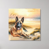 Toile Amoureux du Malinois belge Plage de sable (Recto)