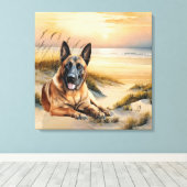 Toile Amoureux du Malinois belge Plage de sable (Insitu (Plancher de Bois))