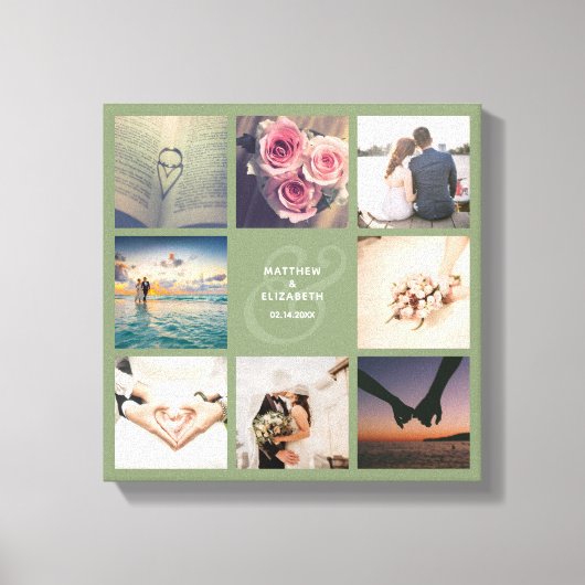 Toile Ampersand moderne élégant Mariage photo Collage (Recto)