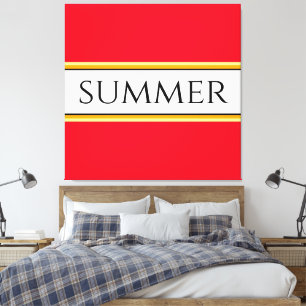 Toile Amusant Été Sportif Rouge Orange Jaune Rayures