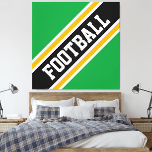 Toile Amusant Vert clair Jaune Noir Frappe de FOOTBALL