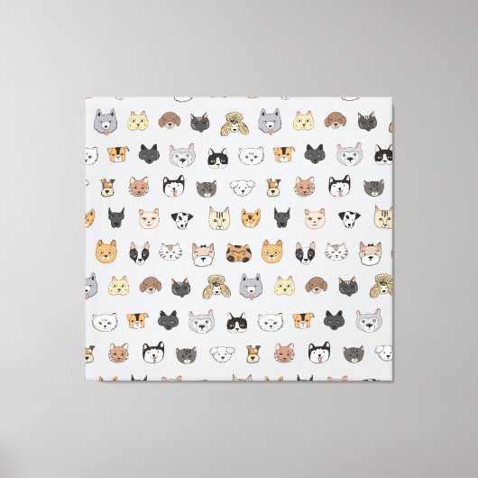 Toile Amusement animal : Chiens de chats Doodle Mix (Recto)