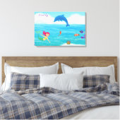 Toile Amusement dans le soleil Mermaid Dolphin Beach Per (Insitu(Chambre))
