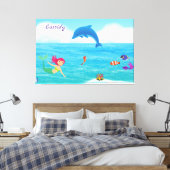 Toile Amusement dans le soleil Mermaid Dolphin Beach Per (Insitu(Chambre))