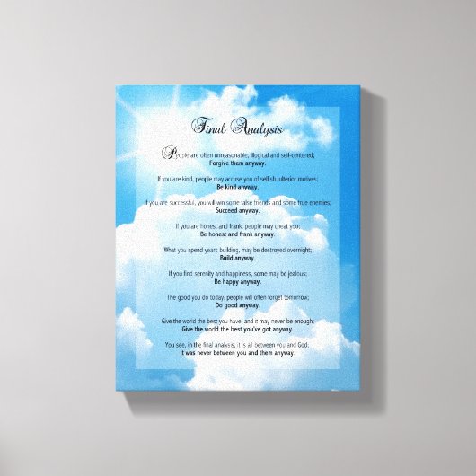 Toile Analyse finale : "Faites-le de toute façon" (Recto)