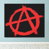 Toile Anarchiste Rouge Symbole Anarchie Logo (Insitu (Plancher de Bois))