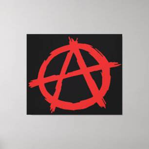 Toile Anarchiste Rouge Symbole Anarchie Logo