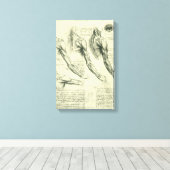 Toile Anatomie du bras et de l'épaule de Léonard de Vinc (Insitu (Plancher de Bois))