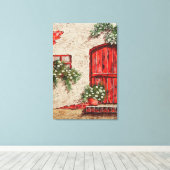 Toile Ancien chalet rustique Faux Canvas Imprimer (Insitu (Plancher de Bois))