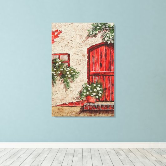 Toile Ancien chalet rustique Faux Canvas Imprimer (Insitu (Plancher de Bois))