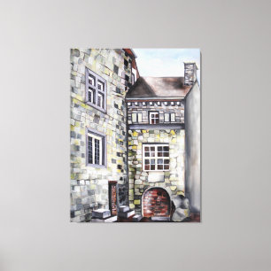 Toile Ancien château de Provence en aquarelle