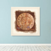 Toile Ancien disque maya en métal sculpté Disque en toil (Insitu (Plancher de Bois))