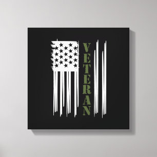 Toile Ancien drapeau américain Joyeux soutien de la fê