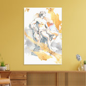 Toile Ancien Grec assis entouré de marbre doré (Insitu(Salon))