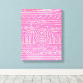 Toile Ancien Motif mésopotamien sumérien rose (Insitu (Plancher de Bois))