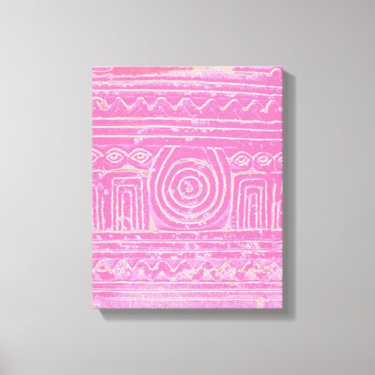 Toile Ancien Motif mésopotamien sumérien rose (Recto)