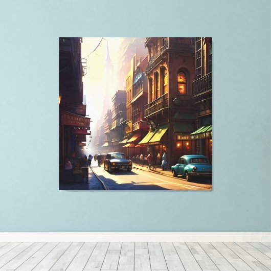 Toile Ancien paysage de Manhattan deux (Insitu (Plancher de Bois))