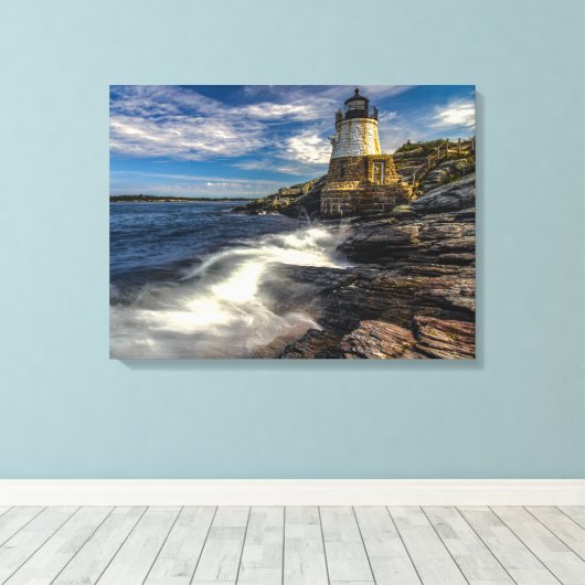 Toile ancien phare de castle hill à newport rhode island (Insitu (Plancher de Bois))