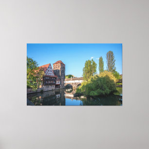 Toile Ancien pont médiéval à Nuremberg, Allemagne