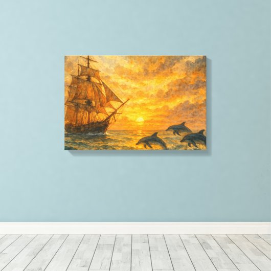 Toile Ancien Sunset de navire (Insitu (Plancher de Bois))