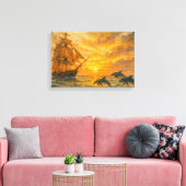 Toile Ancien Sunset de navire (Insitu(Salon))