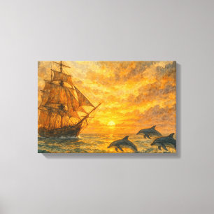 Toile Ancien Sunset de navire