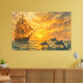 Toile Ancien Sunset de navire (Insitu(Salon))