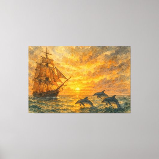 Toile Ancien Sunset de navire (Recto)