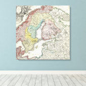 Toile Ancienne carte de Scandinavie Finlande Danemark No (Insitu (Plancher de Bois))