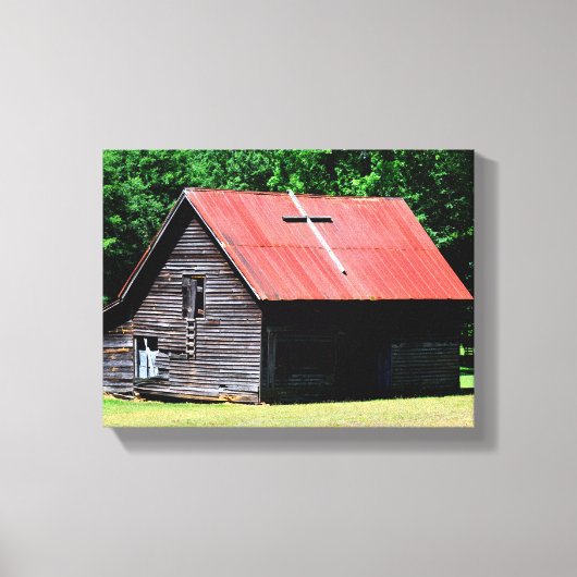 Toile ancienne grange rustique (Recto)