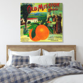 Toile Ancienne mission Orange LabelFullerton, CA (Insitu(Chambre))