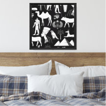 Ancient Egypt Hieroglyphic Symbol Pattern     