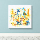 Toile Ancient Egyptian Hieroglyphs Sacred Symbols (Insitu (Plancher de Bois))