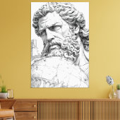 Toile Ancient Stone Atlas Titan Close-up Sculpture Canva (Insitu(Salon))