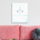 Toile Ancre d'aquarelle de plage de Monogram nautique (Insitu(Salon))