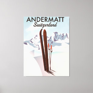 Toile Andermatt Suisse affiche voyage.