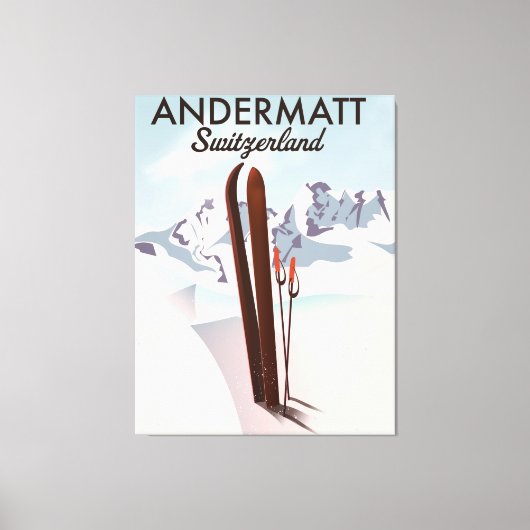 Toile Andermatt Suisse affiche voyage. (Recto)