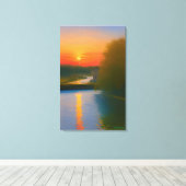 Toile Anders Artistry* Dusk Tombe Sur Une Voie Navigable (Insitu (Plancher de Bois))